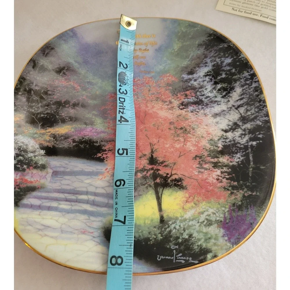 Thomas Kinkade Collector Plate Bradford Exch. For With‎ Thee Heaven 8in Cottage - Picture 2 of 11